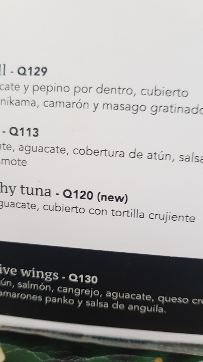 Menu Nokiate It-8