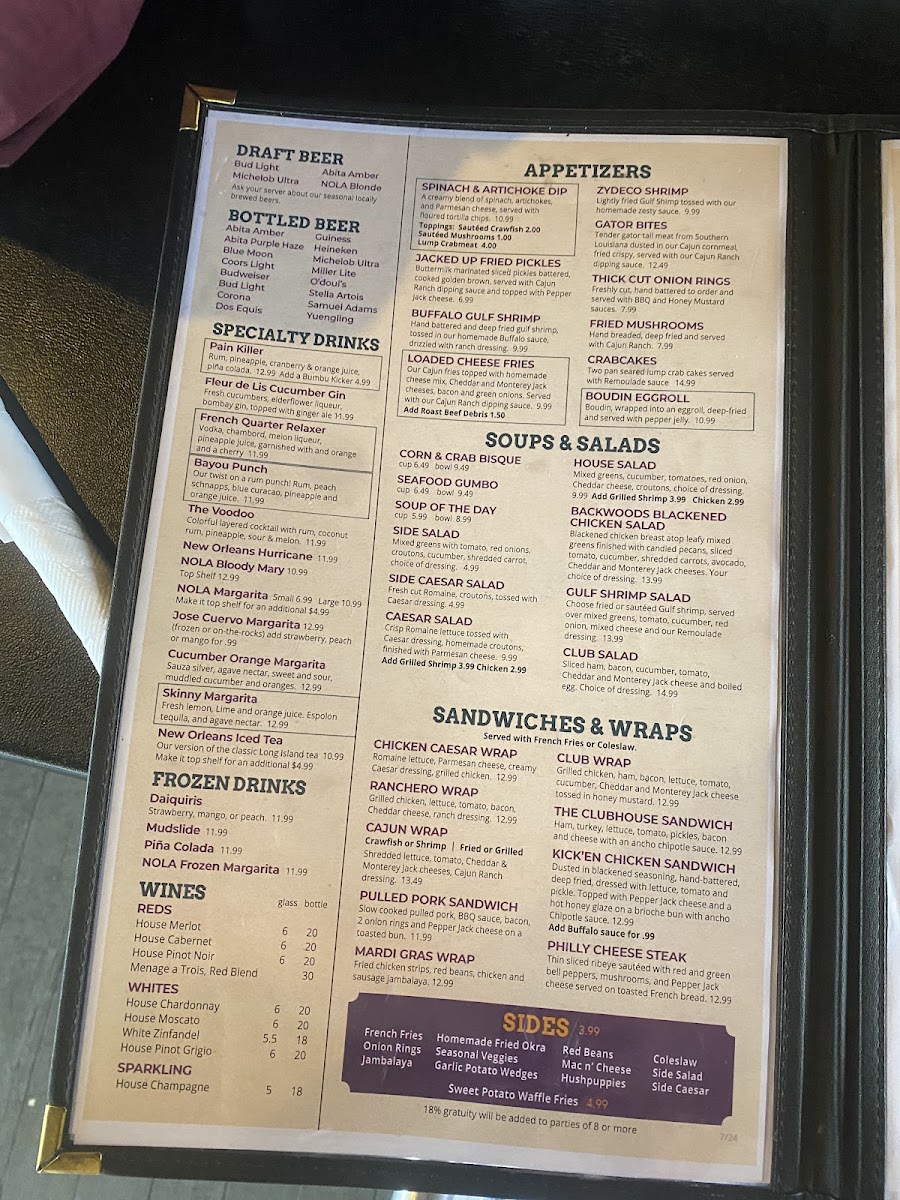 Menu Nola Southern Grill-1
