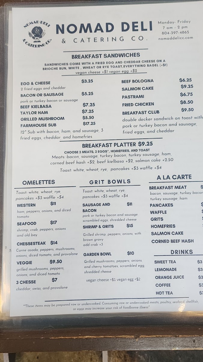 Menu Nomad Deli & Catering Company-1