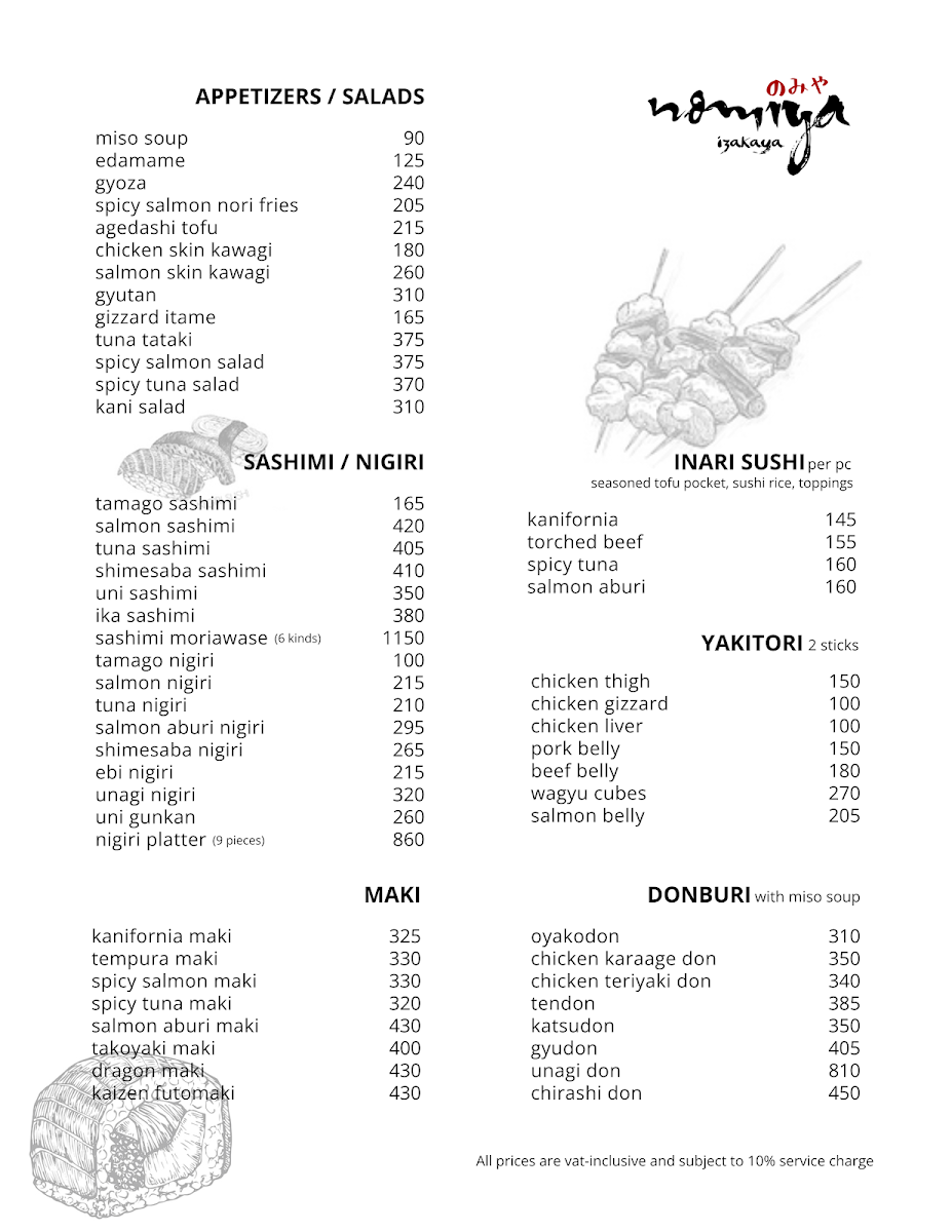 Menu Nomiya Izakaya-1