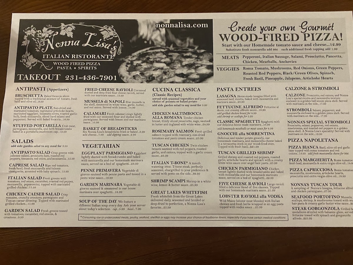 Menu Nonna Lisa's Italian Restaurant-8