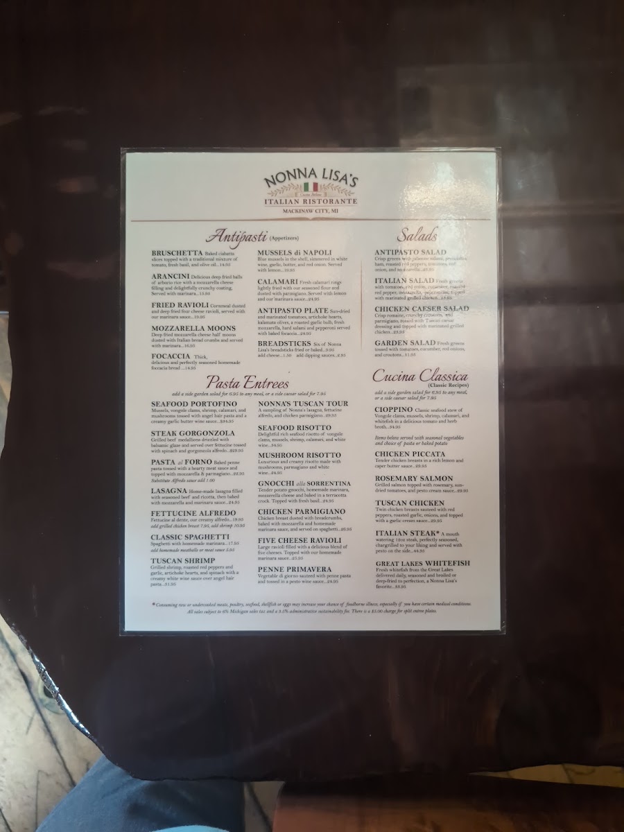 Menu Nonna Lisa's Italian Restaurant-9