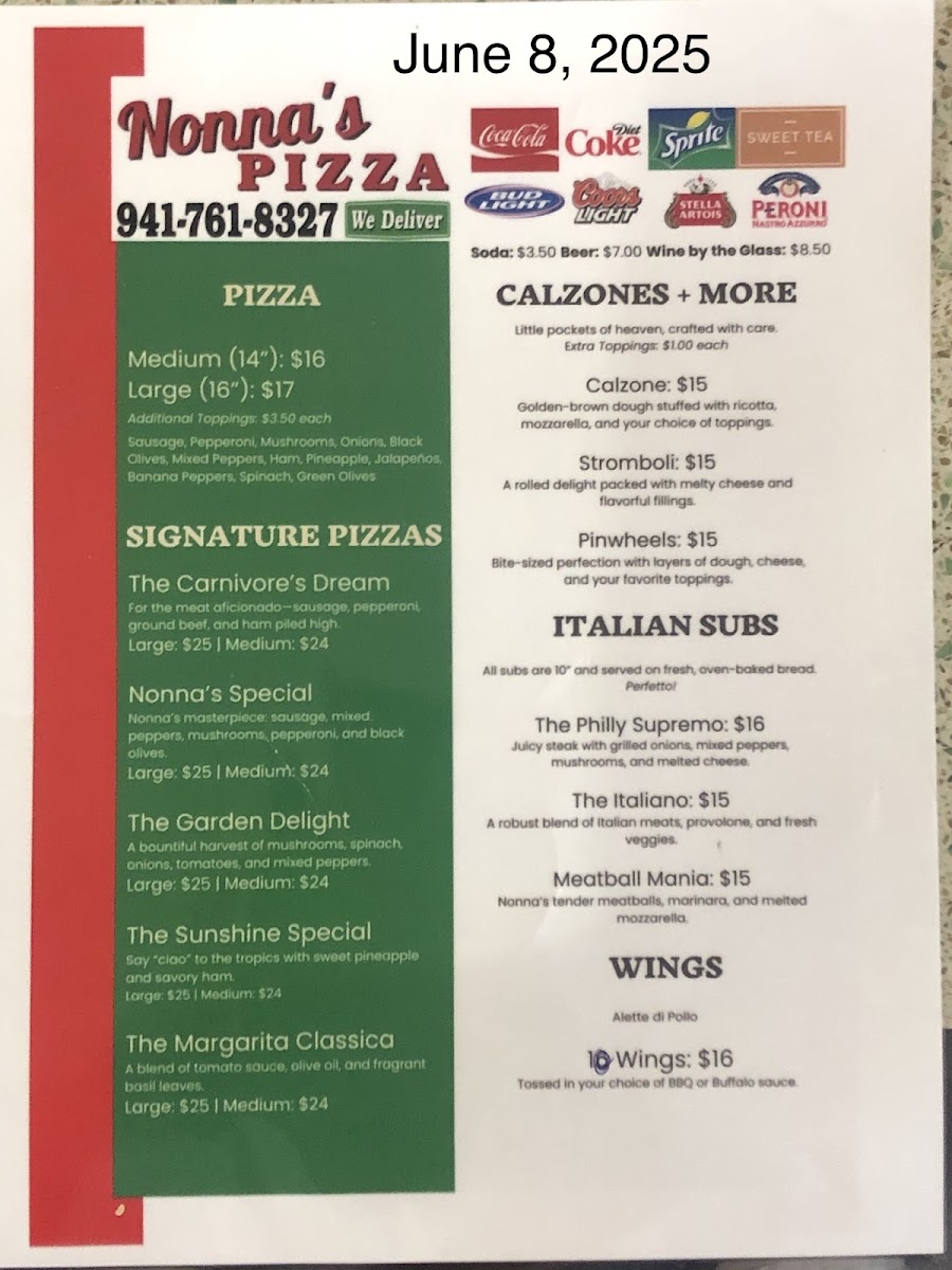 Menu Nonna’S Pizzeria Bradenton-3