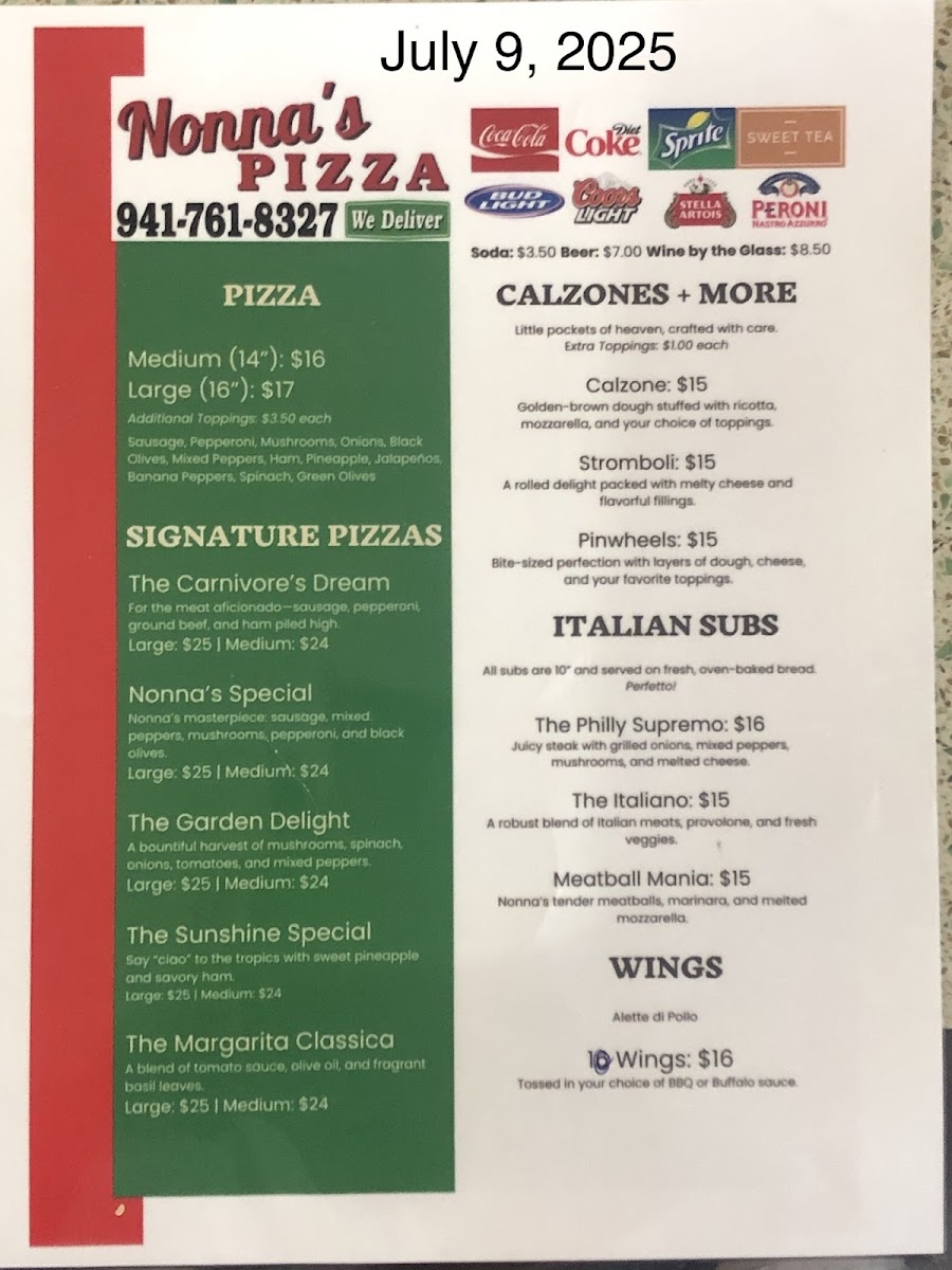 Menu Nonna’S Pizzeria Bradenton-4