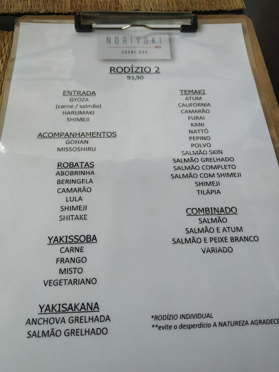 Menu Noriyuki Sushi Bar-1