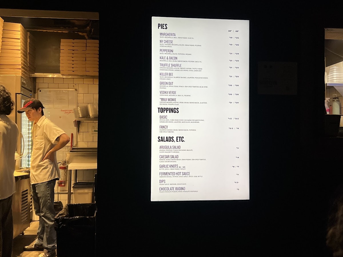 Menu North Of Brooklyn Pizzeria-1