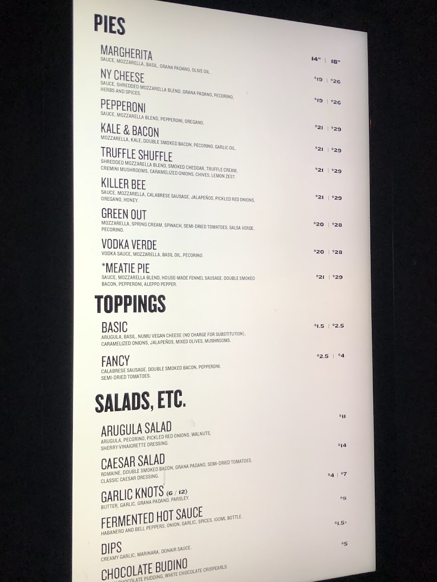 Menu North Of Brooklyn Pizzeria-2