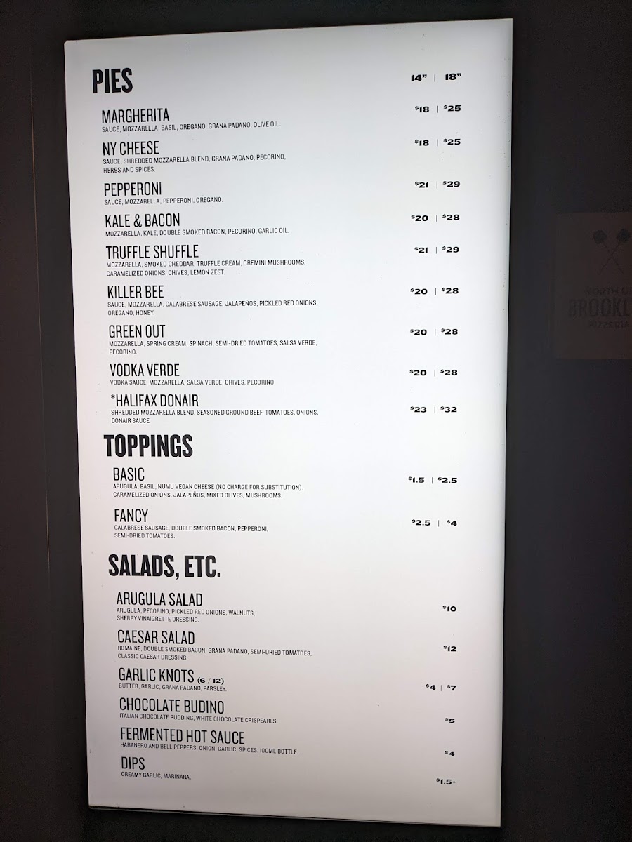 Menu North Of Brooklyn Pizzeria-5