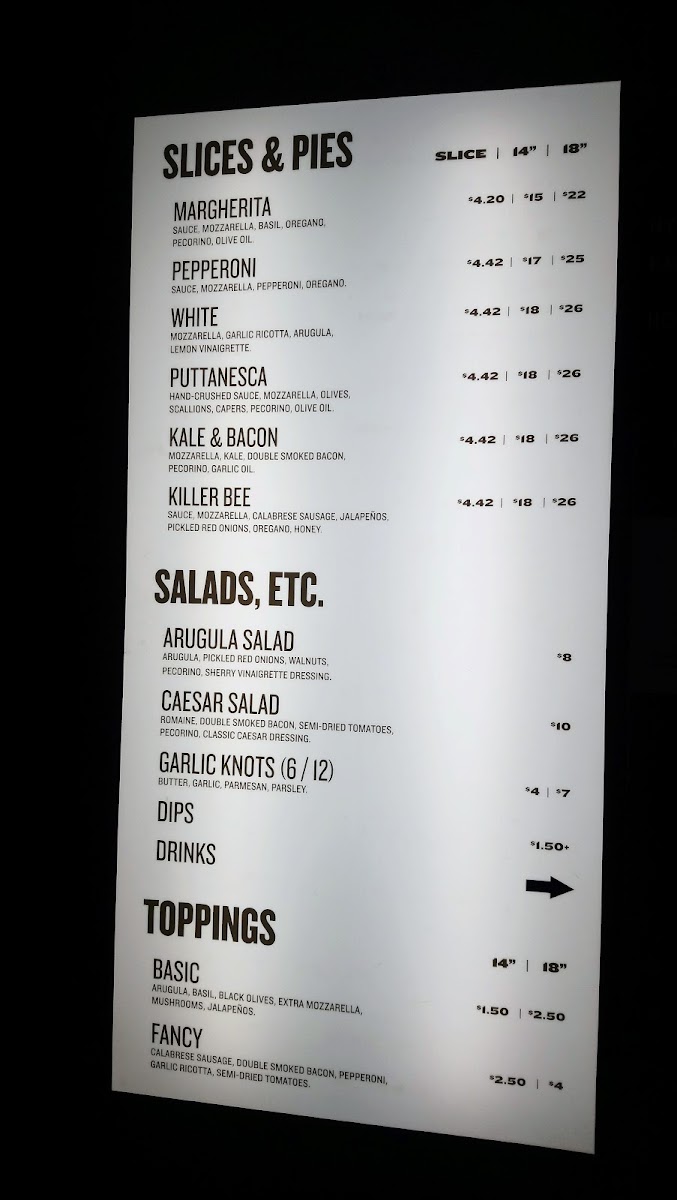 Menu North Of Brooklyn Pizzeria-6