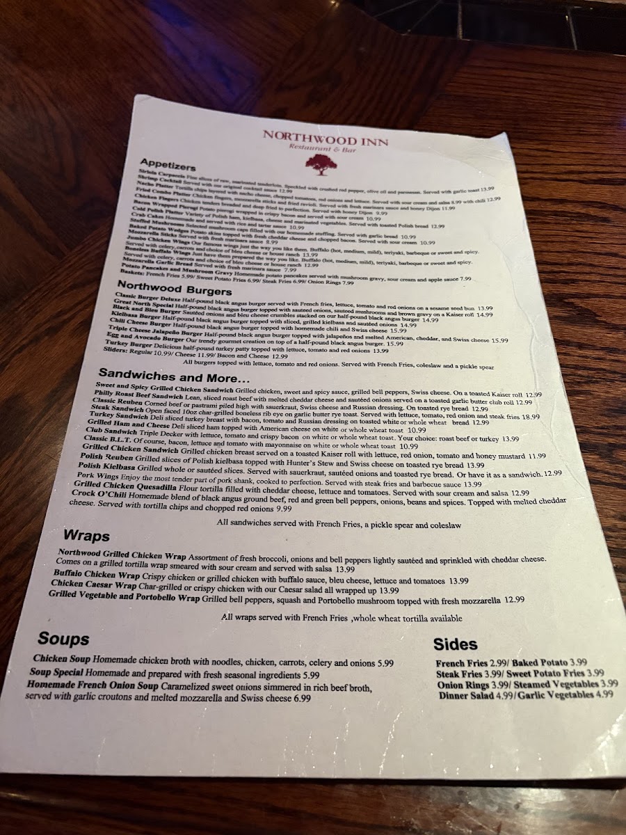 Menu Northwood Inn-1