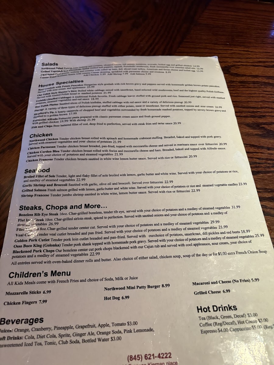 Menu Northwood Inn-4