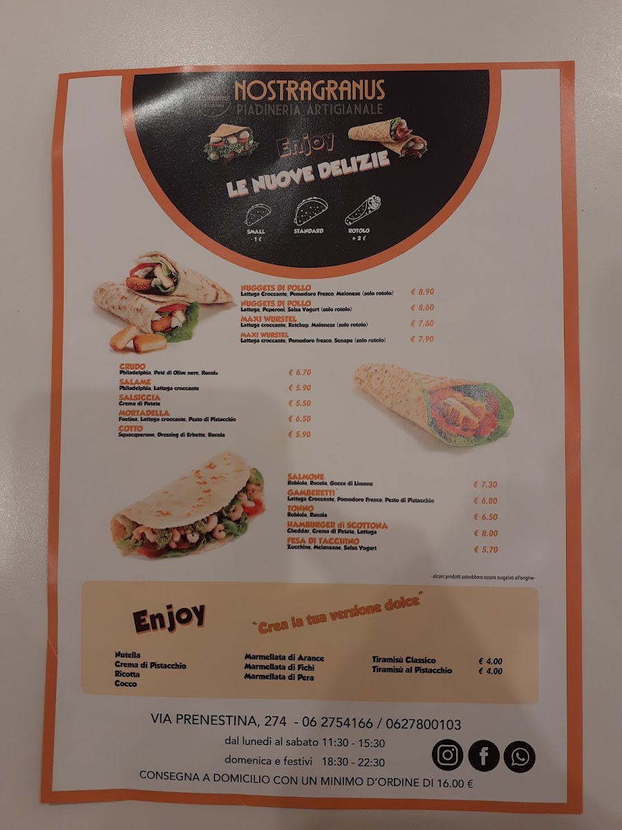Menu Nostragranus - Piadineria Artigianale-1