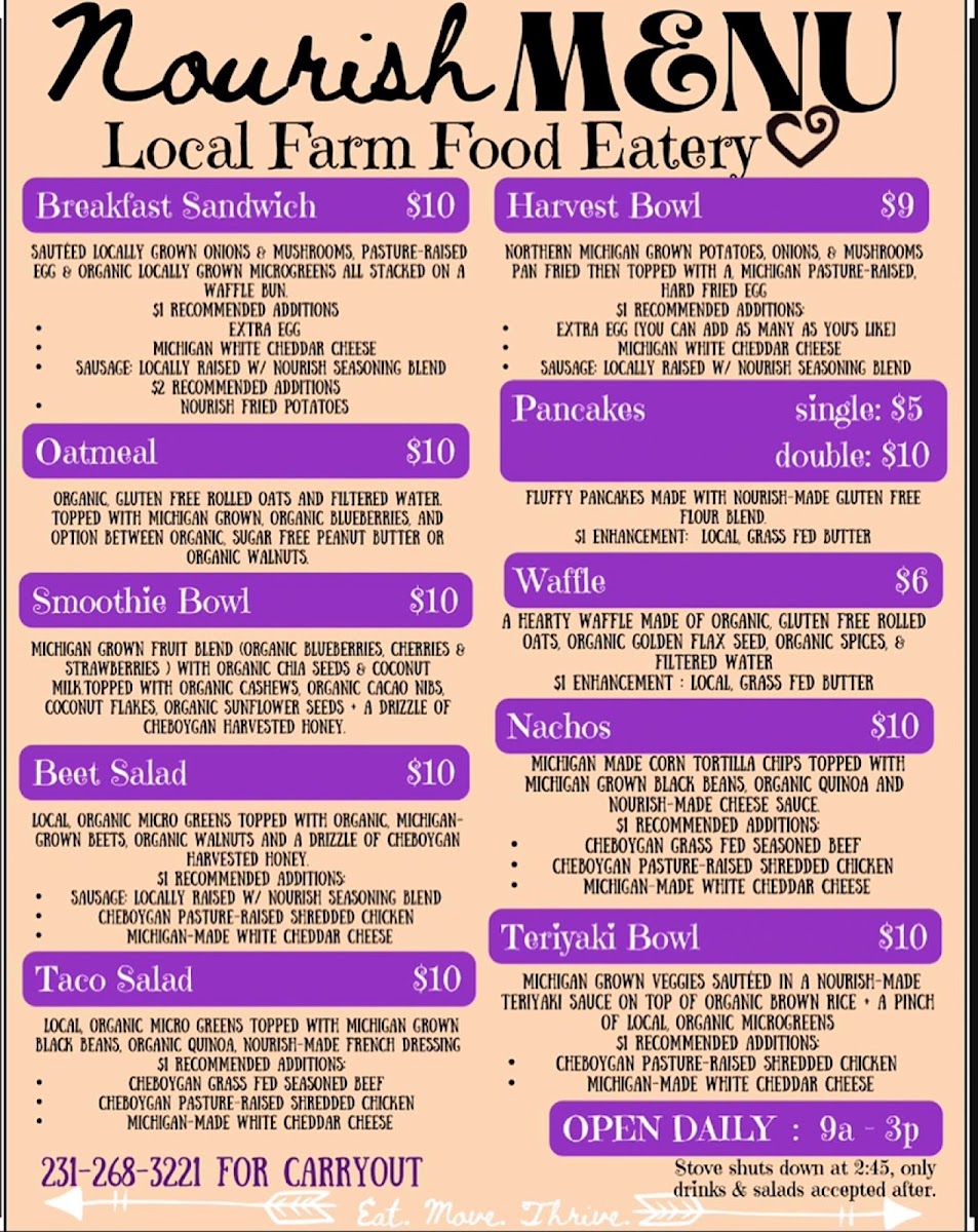 Menu Nourish Northern Michigan-1