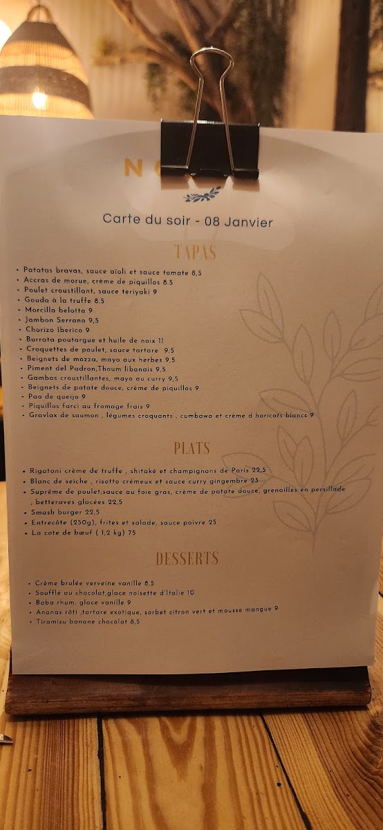 Menu Noush-7