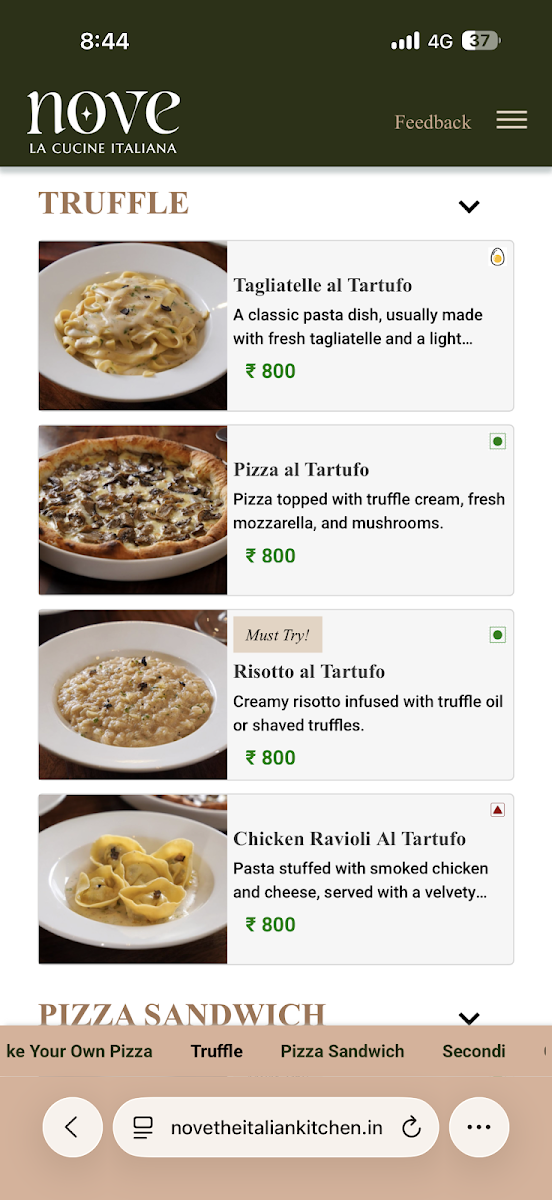 Menu Nove, The Italian Kitchen-1
