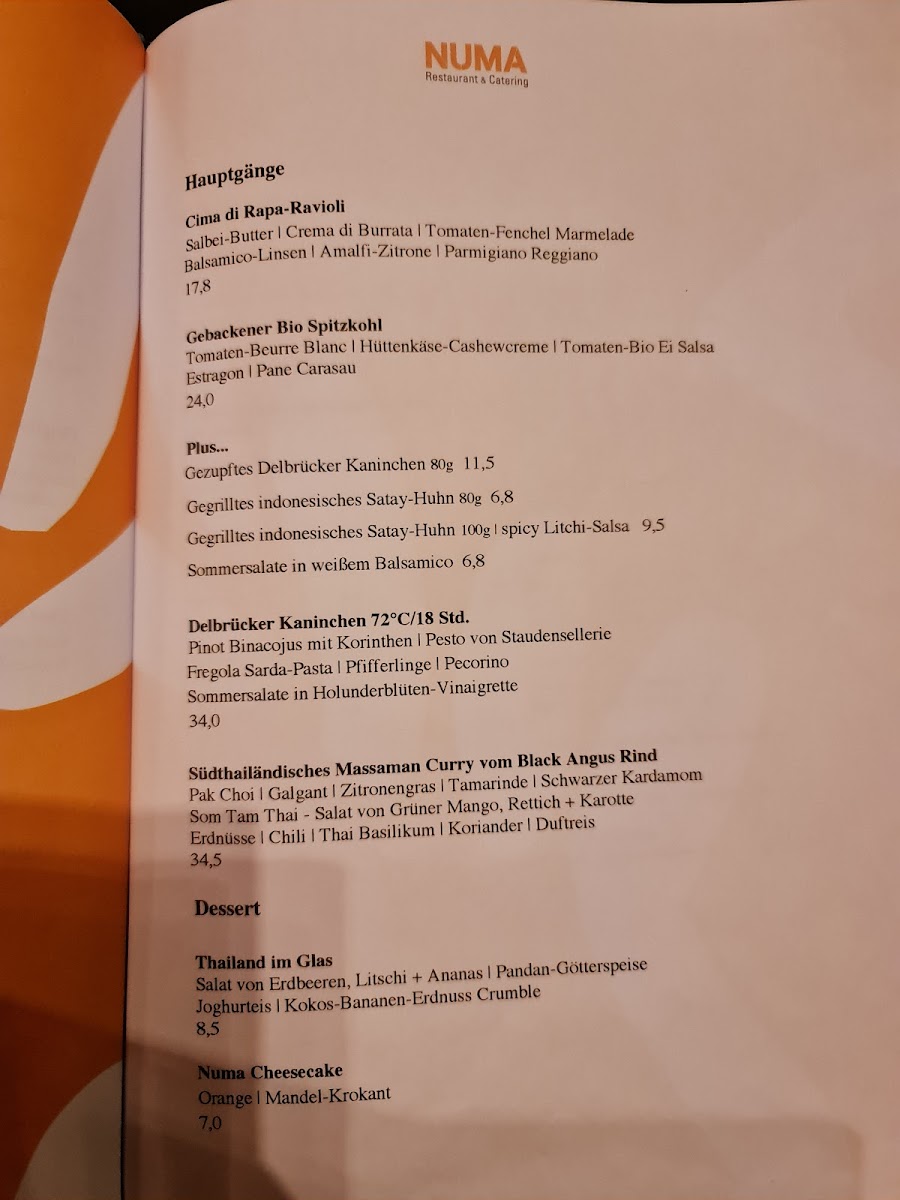 Menu Numa - Restaurant & Catering-1