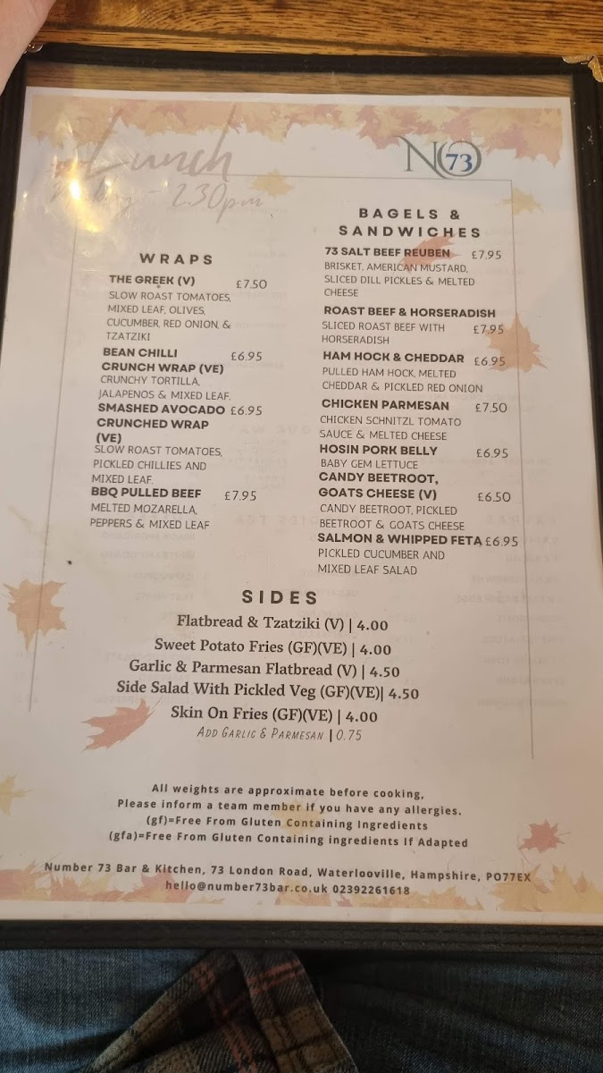 Menu Number 73 Bar And Kitchen-2