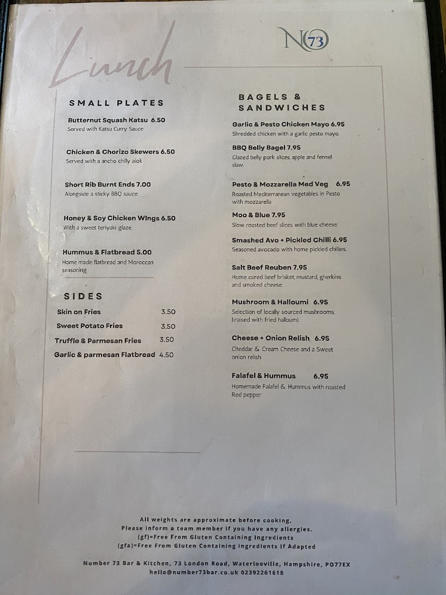 Menu Number 73 Bar And Kitchen-4