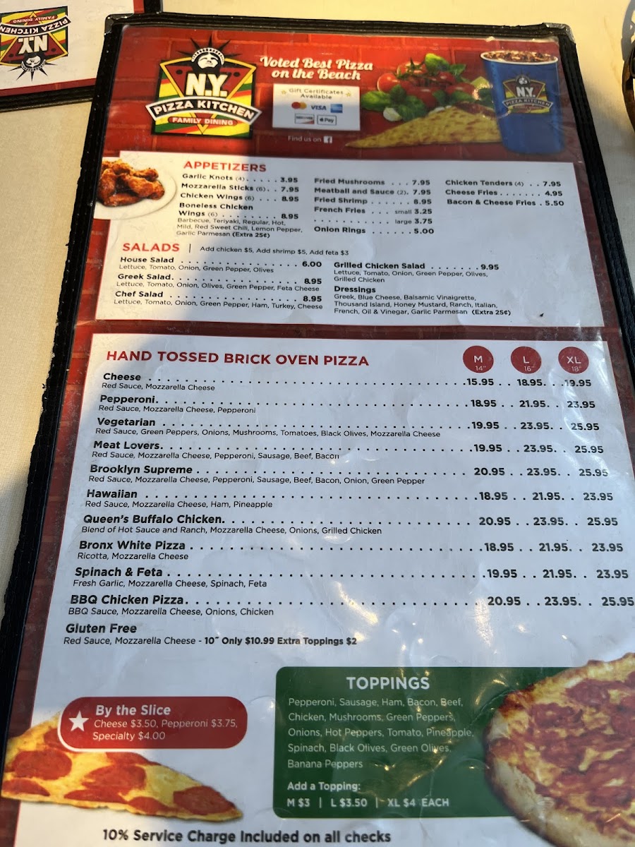 Menu Ny Pizza Kitchen Ocean Blvd-1