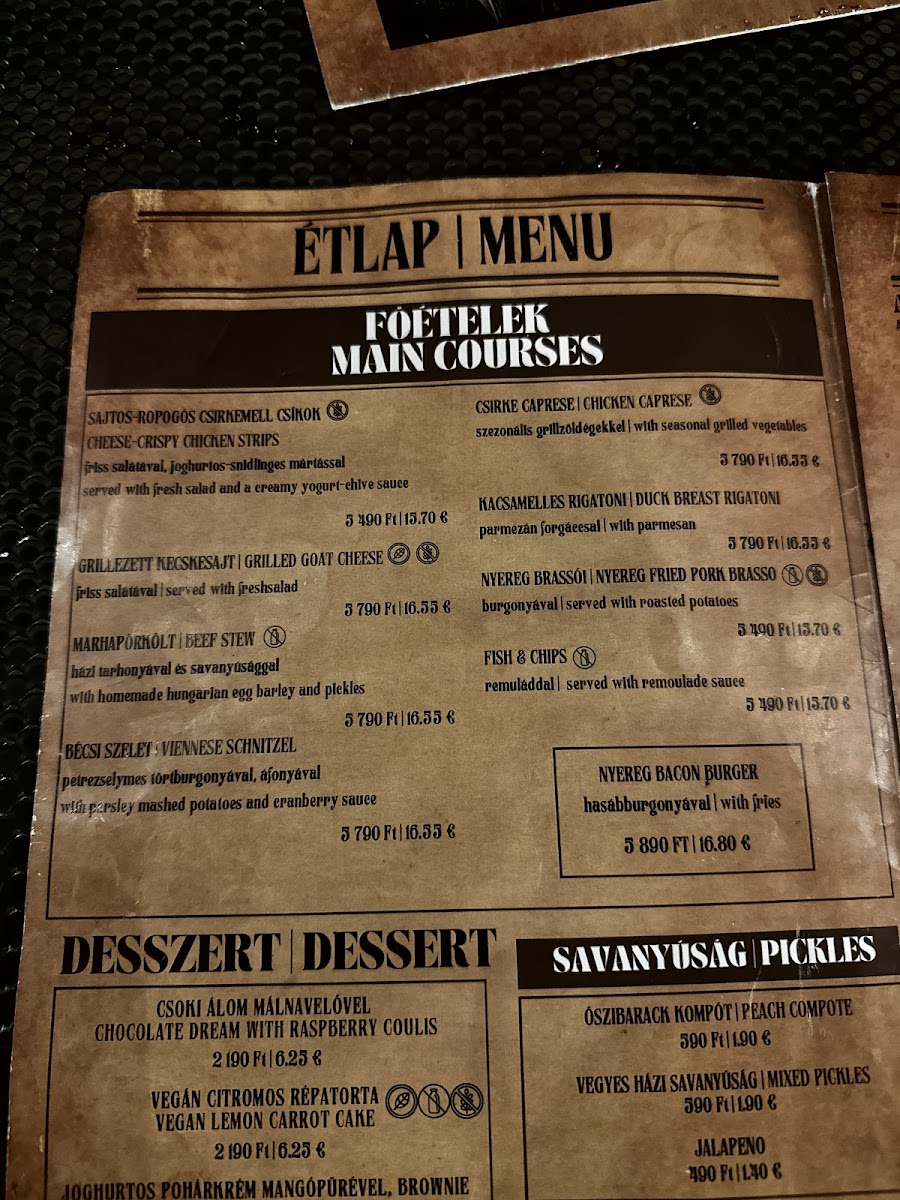 Menu Nyereg Étterem-9