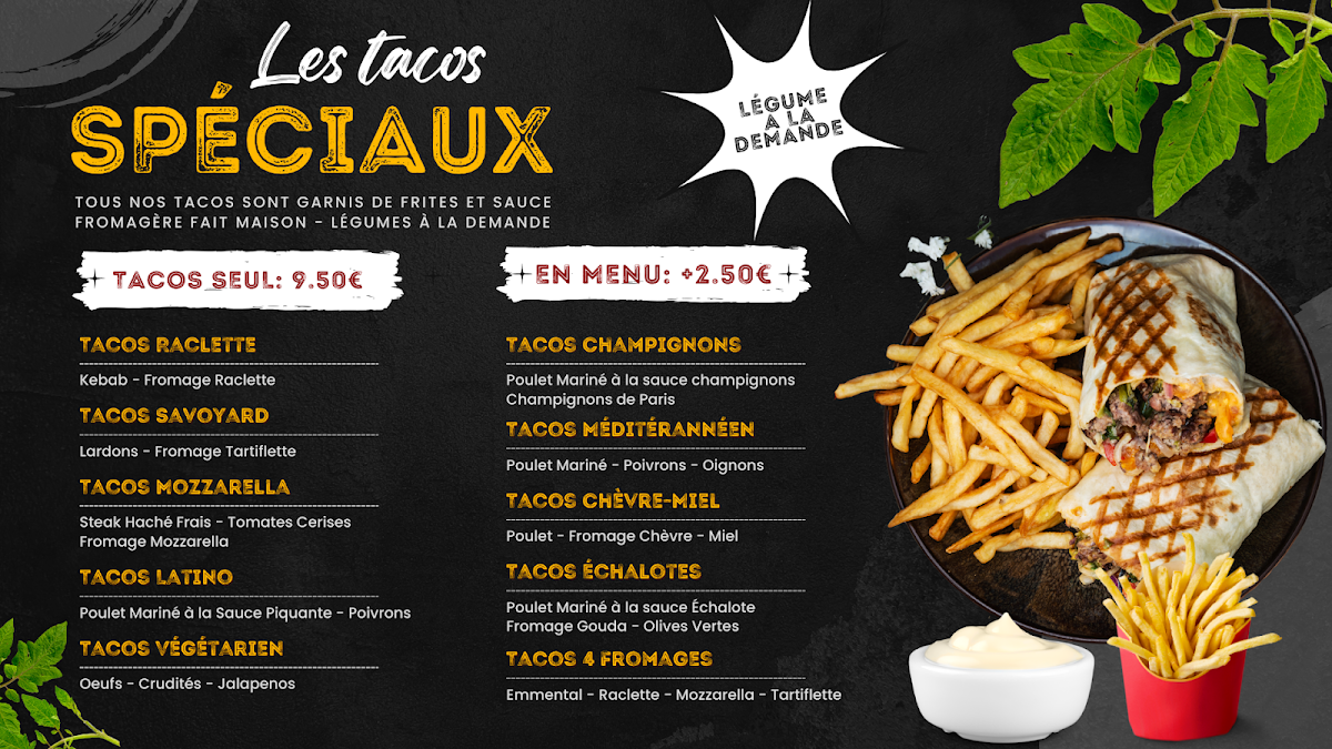 Menu O B E- Tacos - Kebab - Aix Les Bains 73100-1