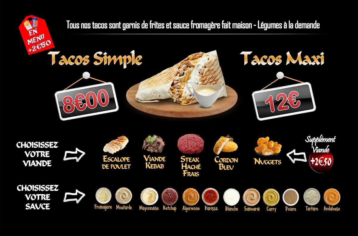 Menu O B E- Tacos - Kebab - Aix Les Bains 73100-9