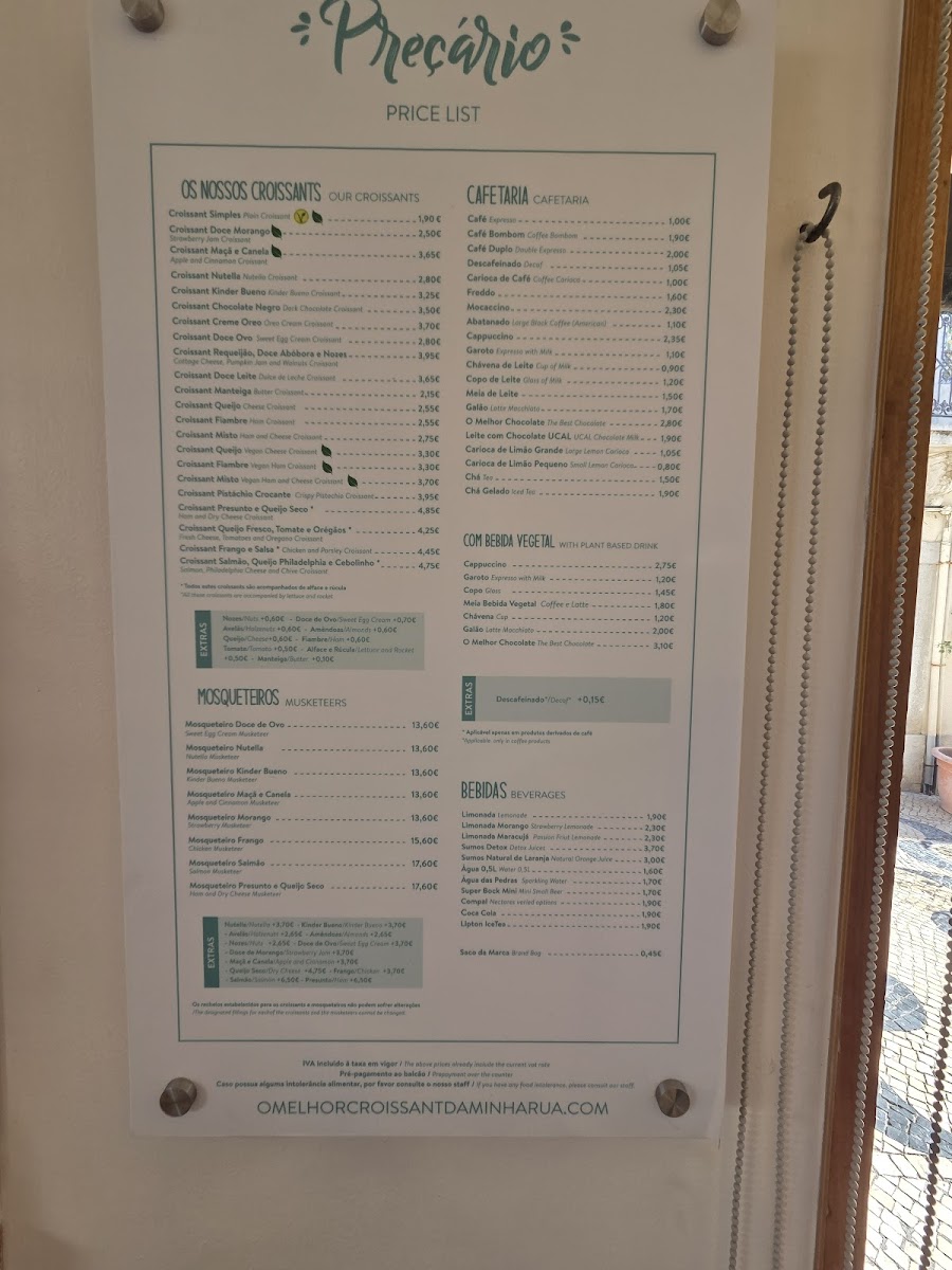 Menu O Melhor Croissant Da Minha Rua-1