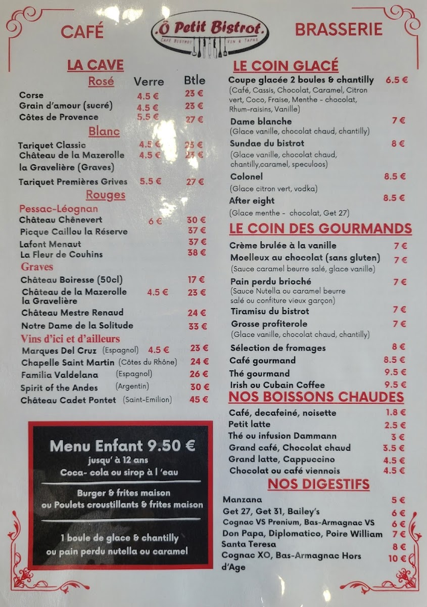 Menu O Petit Bistrot Cadaujac-1