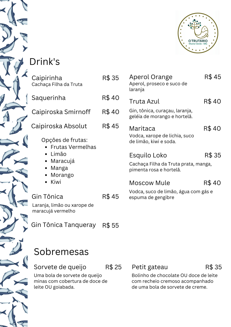 Menu O Trutário - Gastronomia E Turismo-3