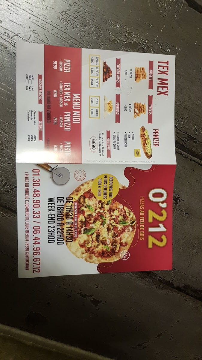 Menu O'212 Salon De The Crêperie Pizza Feu De Bois-7