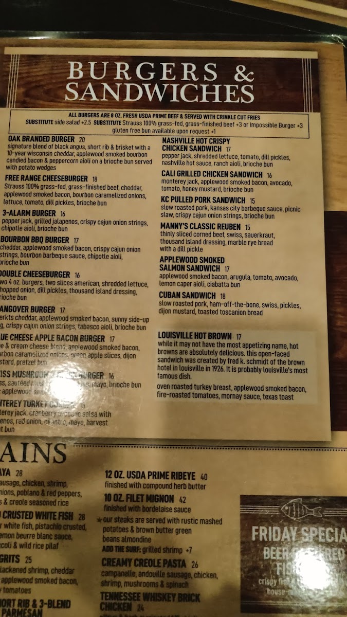 Menu Oak At The Glen-10