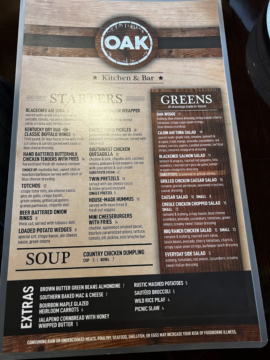 Menu Oak At The Glen-2
