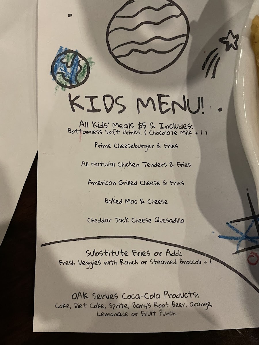 Menu Oak At The Glen-3
