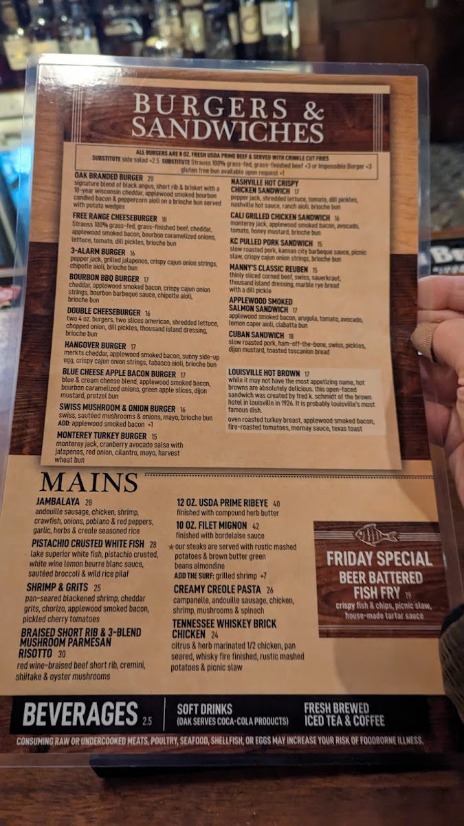 Menu Oak At The Glen-4
