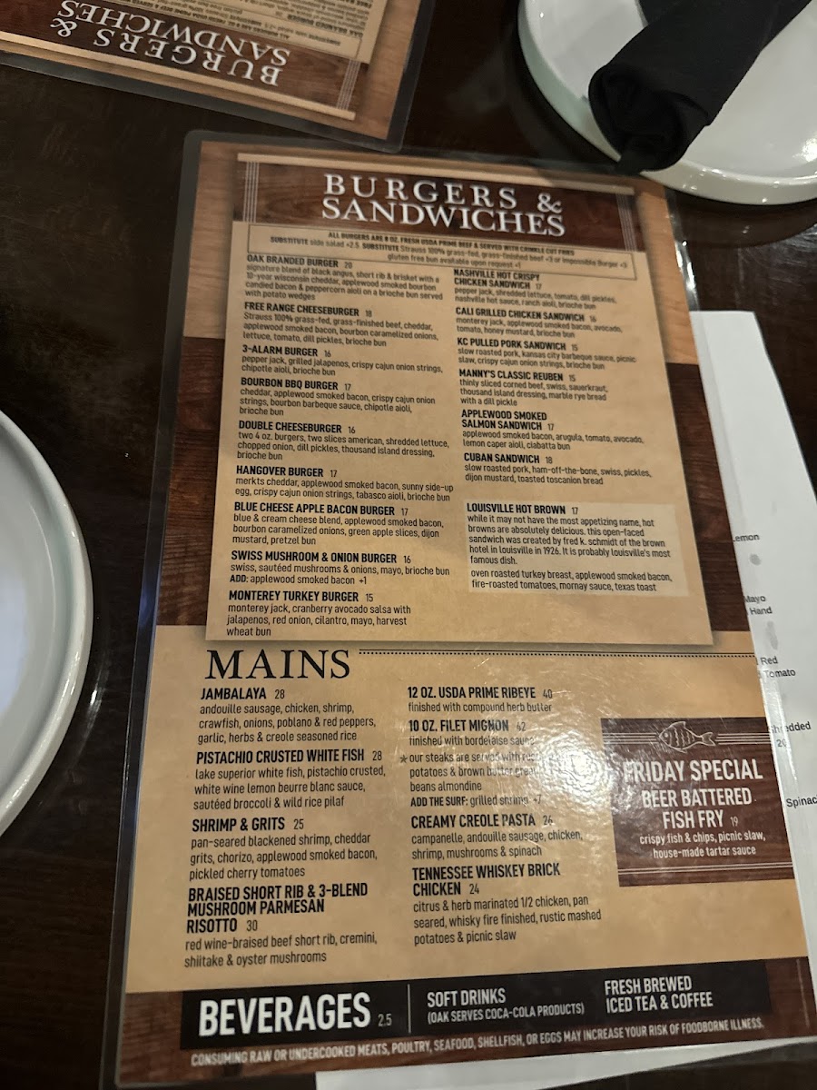 Menu Oak At The Glen-5