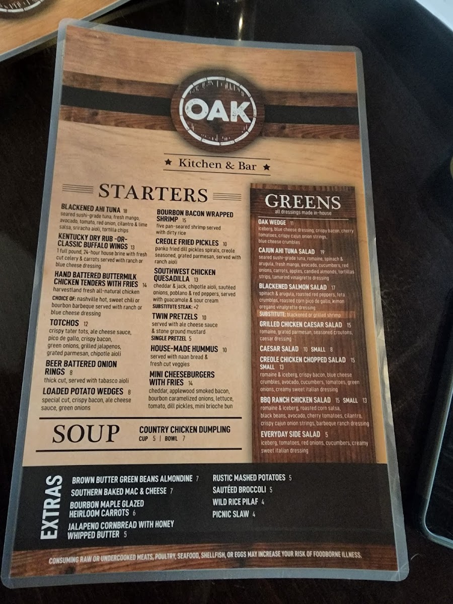 Menu Oak At The Glen-6