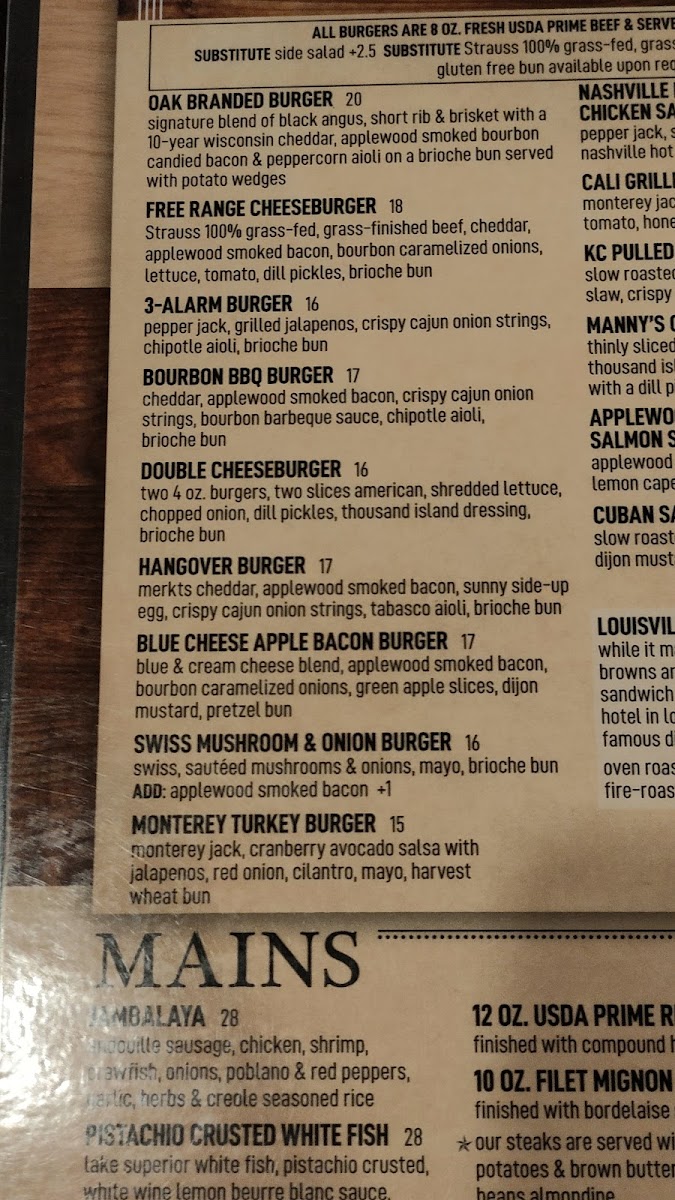 Menu Oak At The Glen-8