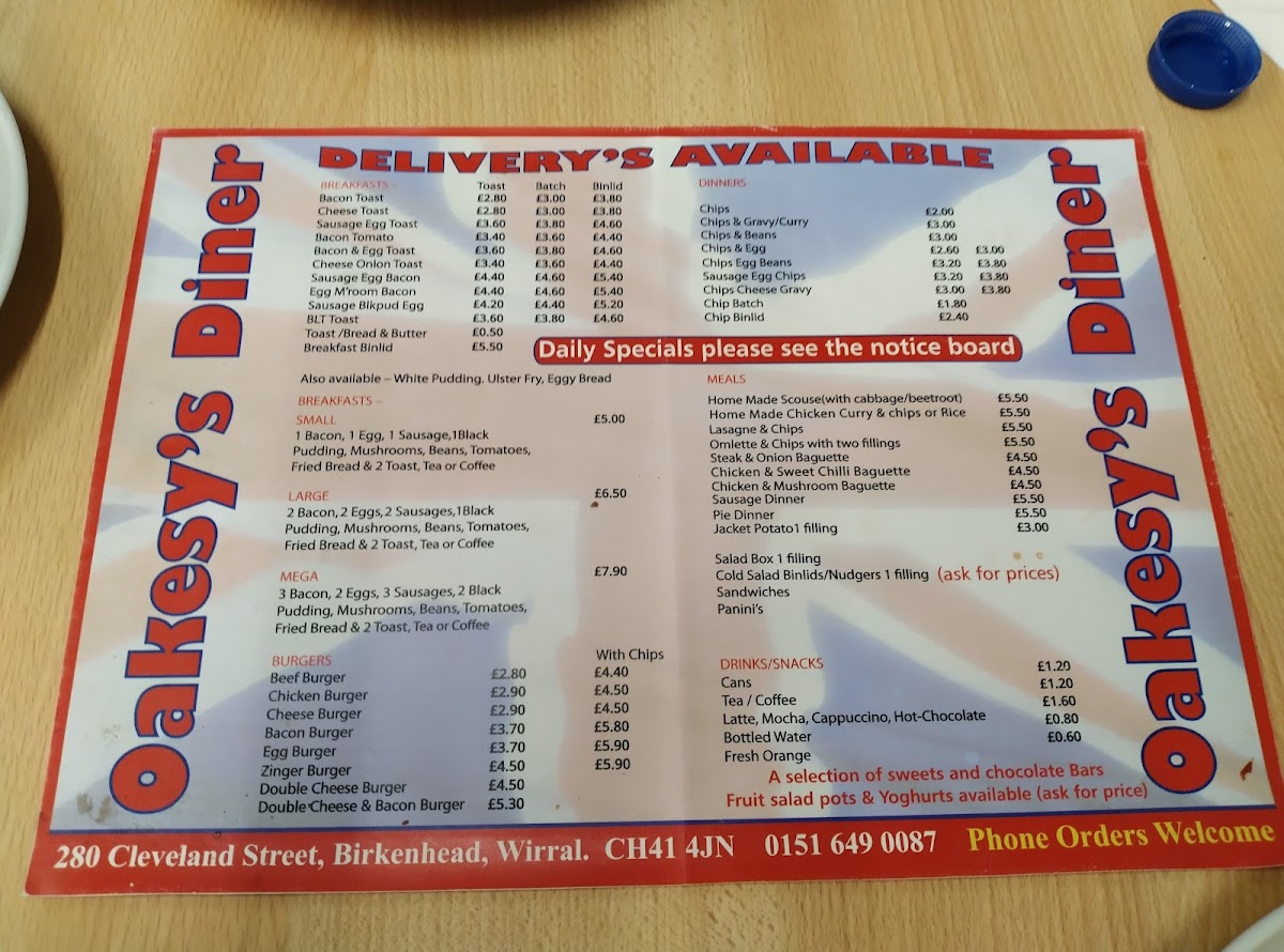 Menu Oakesy's Diner-2