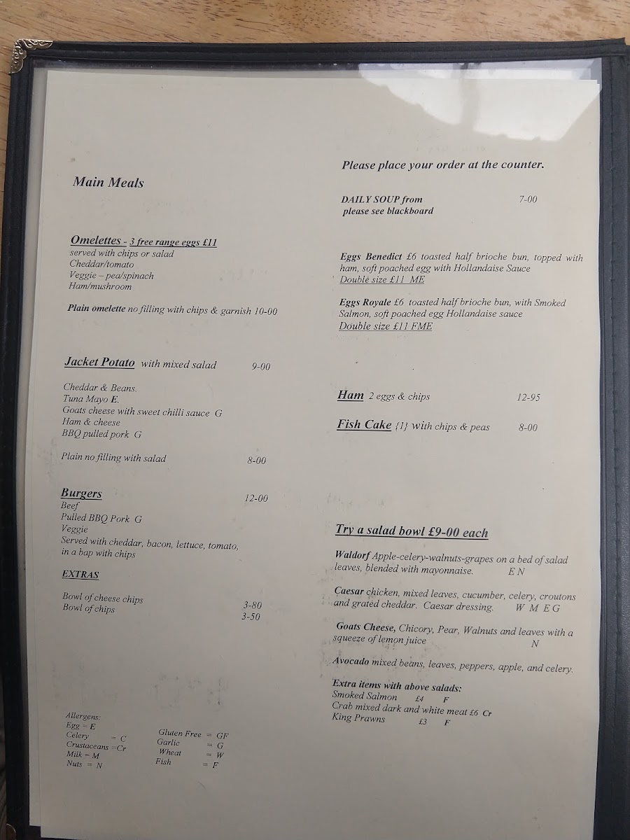 Menu Oaklands Farm Café Ltd-1