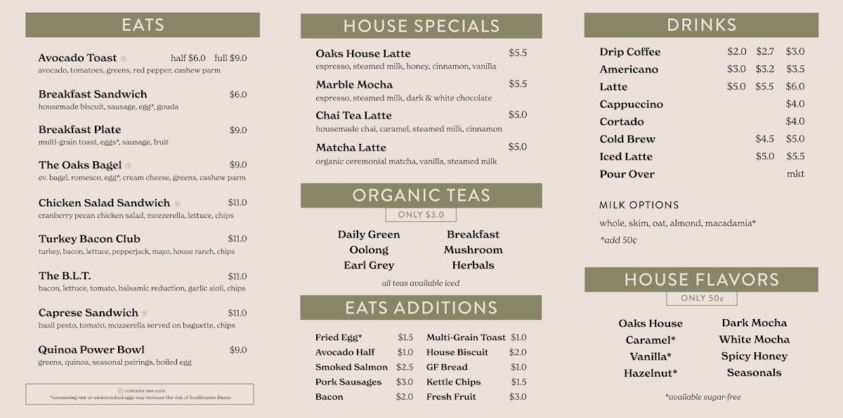 Menu Oaks Coffee House-1