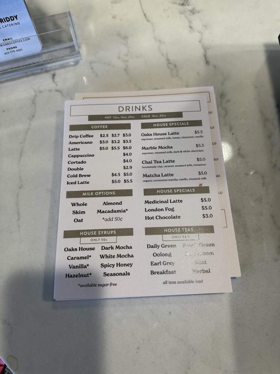 Menu Oaks Coffee House-4