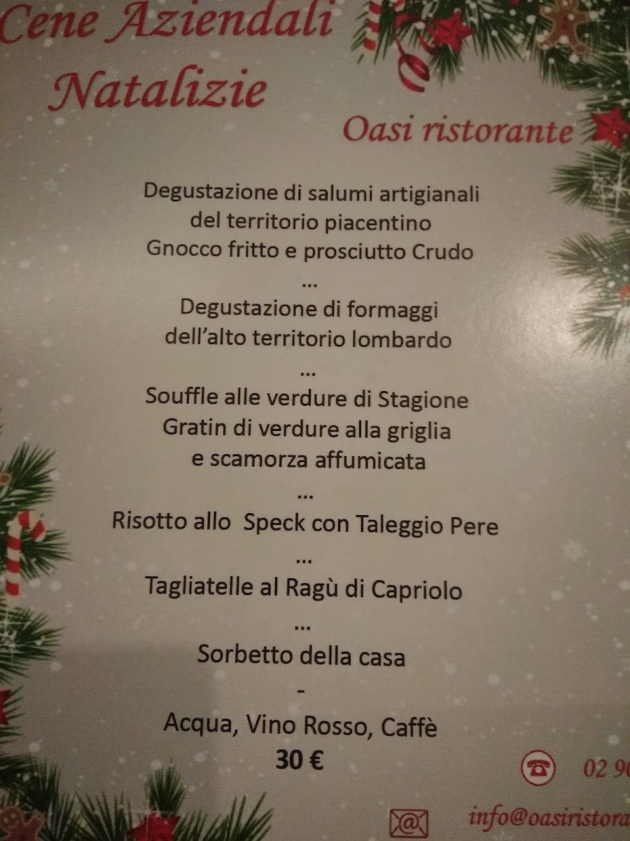 Menu Oasi Pizza E Cucina In Campagna Dal 1983-1