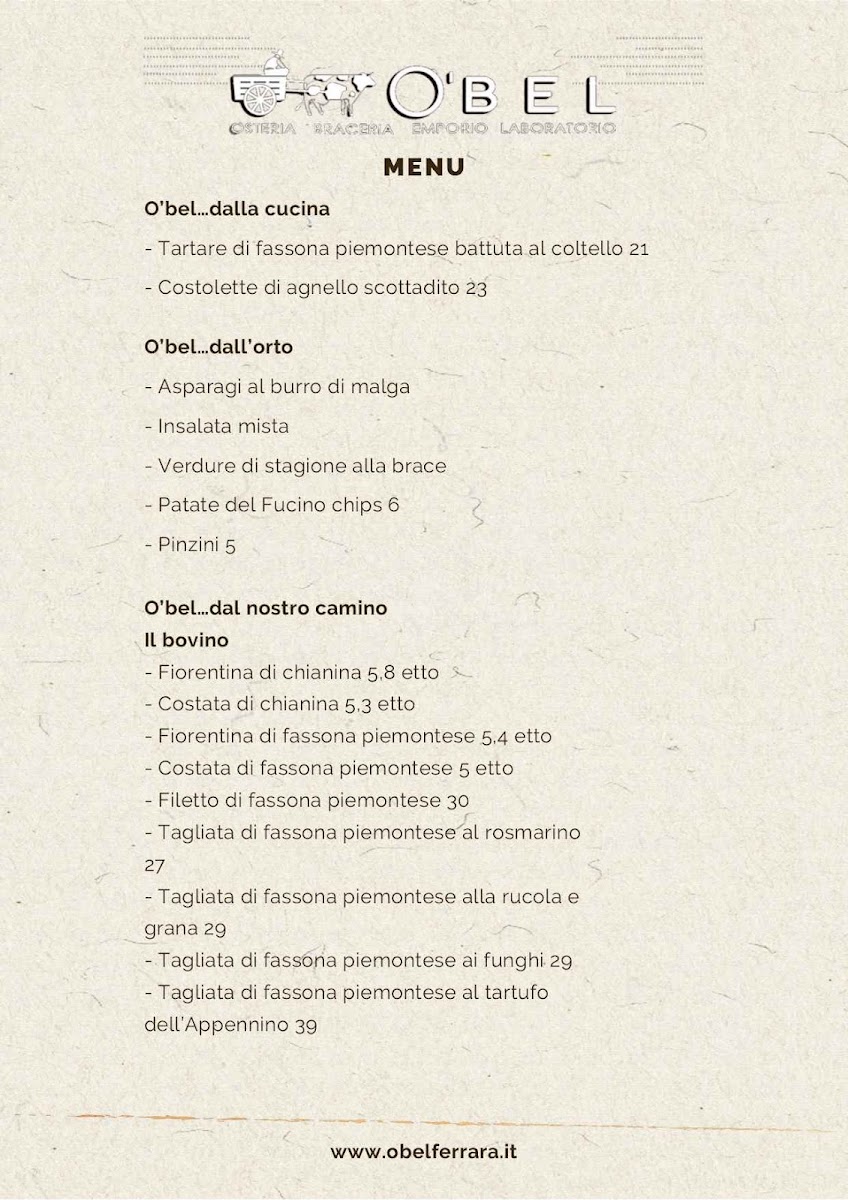 Menu O'bel Osteria Braceria Laboratorio-4
