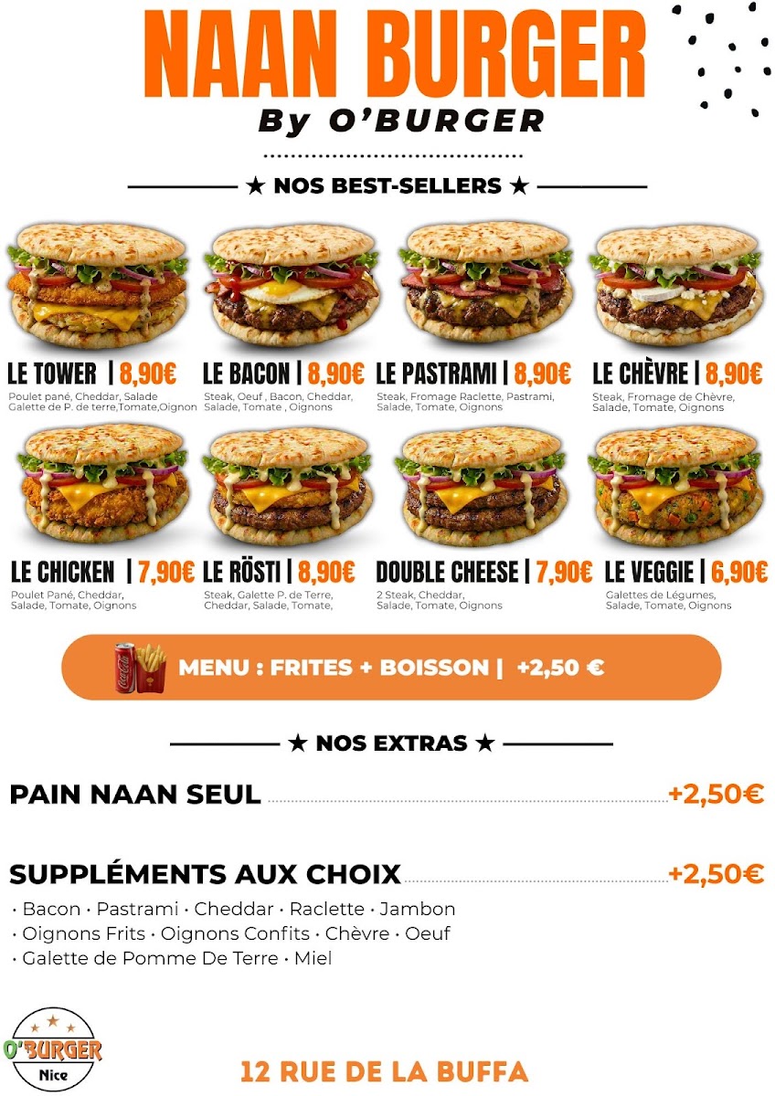 Menu O'burger Nice-1