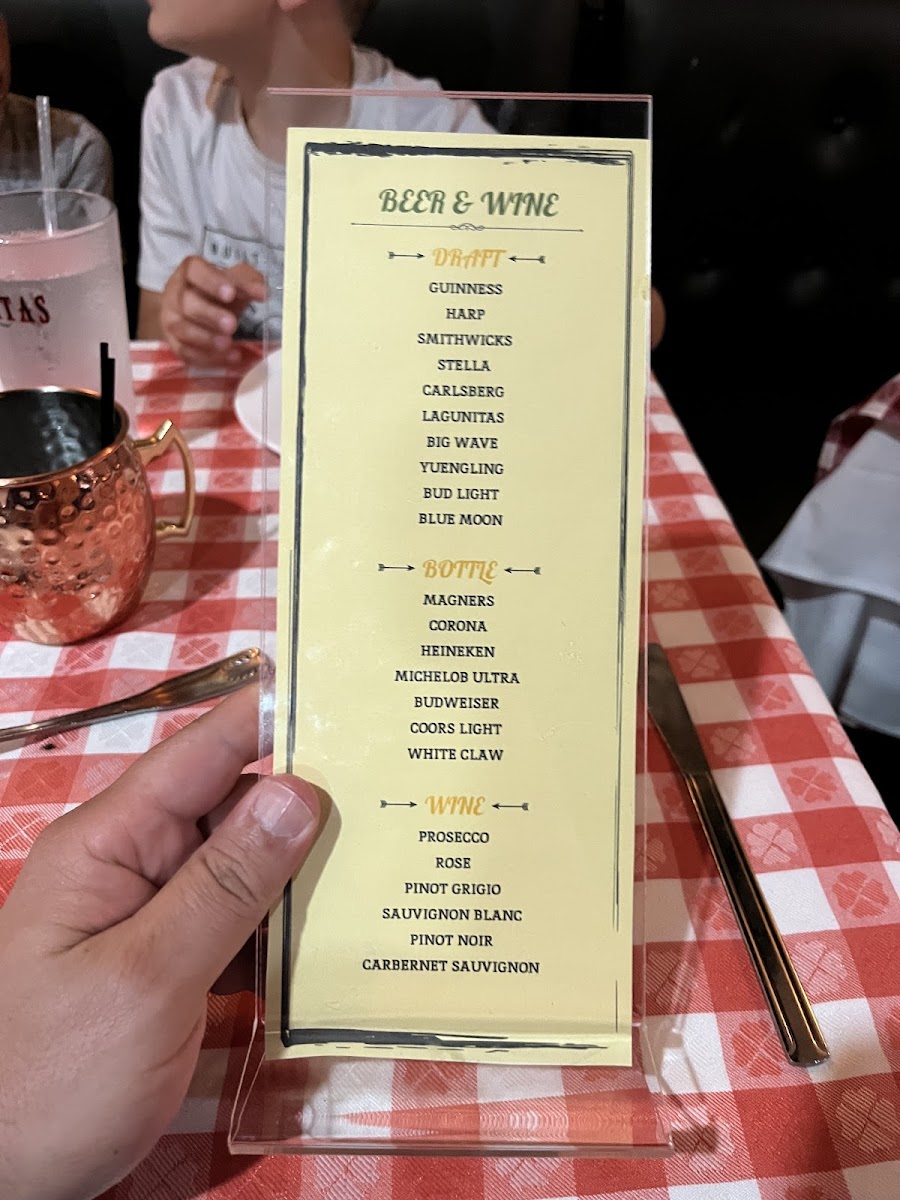 Menu O'casey's Times Square-3