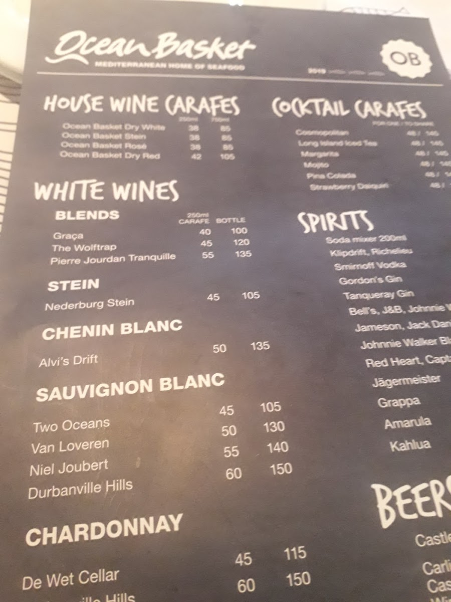 Menu Ocean Basket Ushaka Island-9