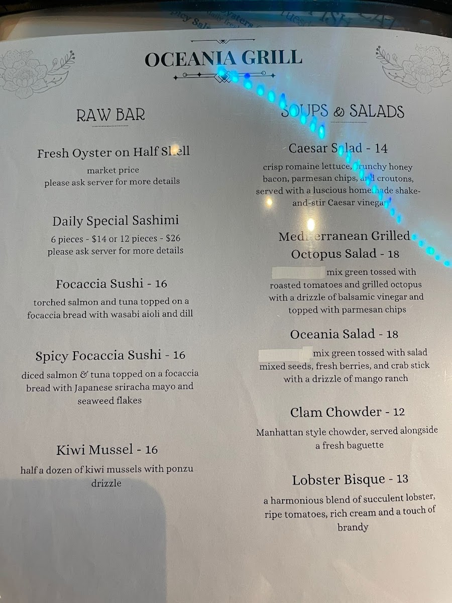 Menu Oceania Grill 品味-2