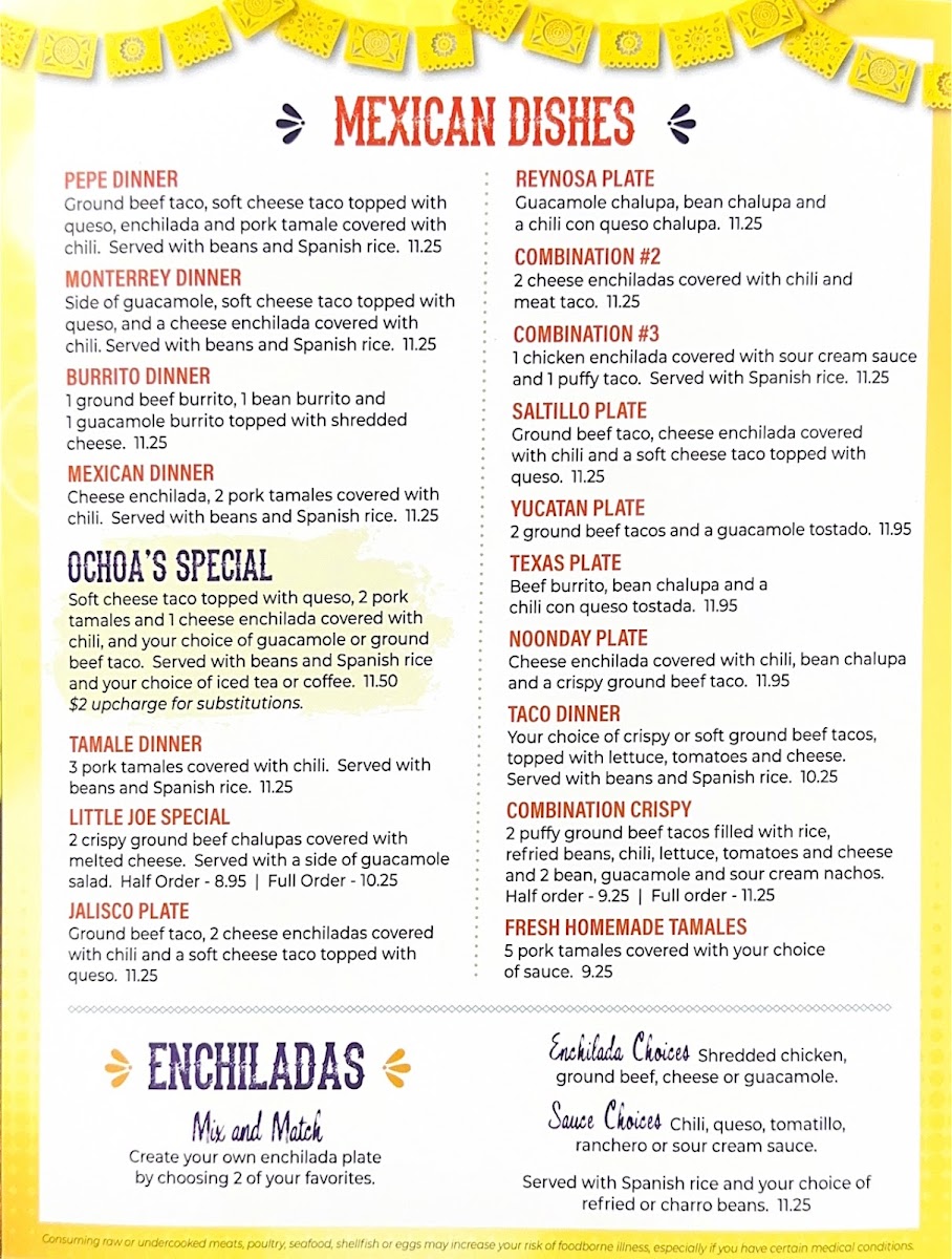 Menu Ochoa's Cafe-2