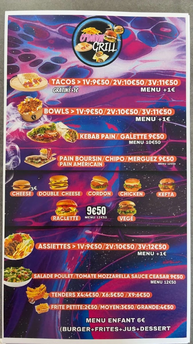Menu O'daya Grill-1
