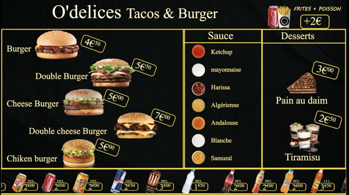 Menu O'delices Tacos & Burger-5